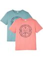 Neu T-Shirt aus Bio-Baumwolle (2er Pack) Gr. 52/54 Rauchkoralle Mineralblau