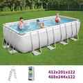 Bestway Power Steel Swimming Pool Set Schwimmbad Schwimmbecken mehrere Auswahl