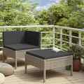 vidaXL 2-tlg. Garten-Lounge-Set mit Auflagen Poly Rattan Grau ASS