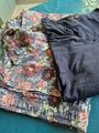 Pyjama Gr.52/54 Kurzarmshirt 7/8hose Geblümt Neu Ungetragen 