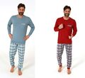 Neu Herren/Männer Schlafanzug/PYJAMA Mint/Rot 100% Baumwolle mit Bund 0806