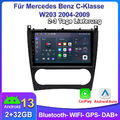 Autoradio Für Mercedes Benz C-Klasse W203 2+32G Carplay Android 13 GPS NAVI DAB+