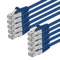 10 Stück 1m CAT6 Kabel SF/UTP Patchkabel blau Netzwerk Gigabit RJ45 LAN DSL 10x