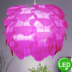 LED Blüten Pendel Strahler Decken Leuchte Wohn Zimmer Blätter Hänge Lampe purple