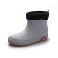 Herren Damen Stiefeletten Gummistiefel Pelzgefüttert Regenschuhe Stiefel Gr36-44