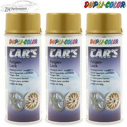 3x DUPLI COLOR Cars Felgengold Lackspray Felgenlack Spraydose 400 ml