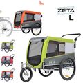 ZETA Größe XL Hunde Anhänger Transport für Fahrrad Wagen Jogger Buggy 3 Farben