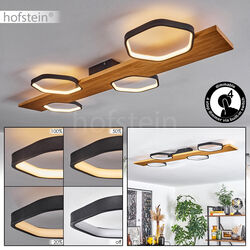 LED Decken Lampe Leuchte dimmbar Holz/schwarz Wohn Ess Schlaf Zimmer Beleuchtung