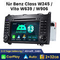 2G+32G Autoradio Für Mercedes Benz W245 W169 A B Klasse Android 13 GPS NAVI WIFI