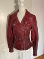 Freaky Nation Biker Princess Lederjacke Rot Gr. S