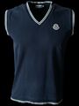 MONCLER Herren Designer ärmellos Tank Top T-shirt Navy Blau V-Ausschnitt Gr.S