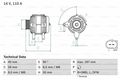 BOSCH 0 986 046 070 Alternator for AUDI,SEAT,SKODA,VW