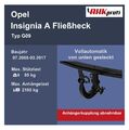 abnehmbar AHK Westfalia für Opel Insignia A Fließheck G09 BJ 07.08-03.17 NEU ABE