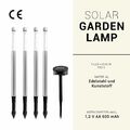 IBV 4er Set LED Solar Gartenlampe Erdspieß IP44 Edelstahl Solarleuchte Outdoor