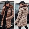 Winterjacke Übergangsjacke Steppjacke Bodywarmer Kapuze mit Fell Damen DSTREET