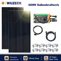 600W Wechselrichter & 200W Schwarz Flexible Solarpanel Balkonkraftwerk PV Mono