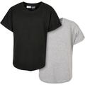 Urban Classics Kids Boys Long Shaped Turnup Tee 2-Pack Kidswear Jungs T-Shirt  