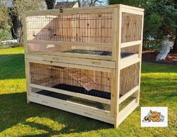 Hasenstall HOPPEL XXL Kaninchenstall Kleintierstall Stall KäfigMyPets®✅ 2 Ebenen✅ In- und Outdoor✅ Ausziehbodenwanne✅