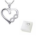 Damen Halskette Herz 925 Sterling Silber Anhänger Zirkon Schmuck Frauen Geschenk