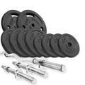 Hop-Sport Guss Hantelset 37kg Curlstange SZ-Stange Kurzhanteln Curl Hantel Set 