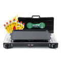 PREMIUM Rsonic Doppel Gaskocher 2 flammig Gaskartusche Grillplatte Campingkocher