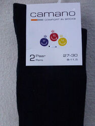 CAMANO Kinder Kniestrümpfe 2er Sparpack UNI 78% Baumwolle Gr. 23-42 Socken