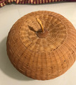 Apfel Körbchen AufbewahrungsKorb mit Deckel Apfelform hellbraun behandeltes Holz