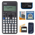 Casio FX-82 DE CW mit Jeans-Tasche,Zirkelset,Displayfolie,Arbeitsbuch,Garantie
