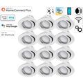 12x Hama WiFi LED Einbaustrahler 5W / 32W Weiß WLAN Einbauspot App-Steuerung