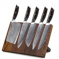 6x TURWHO Küchenmesser Messerblock Set Japan VG10 Damaststahl Santoku Kochmesser