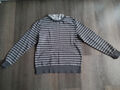 Pullover leichtes Sweatshirt mit Blusenkragen grau-weiß ESPRIT  in Gr. XS