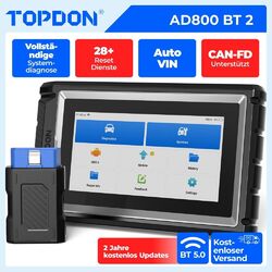 NEU TOPDON AD800 BT 2 Profi KFZ OBD2 Diagnosegerät Auto Scanner 28+Reset AUTOVIN⭐⭐⭐⭐⭐10000✅AUTOVIN✅Bluetooth✅100+Car Brands✅CAN FD