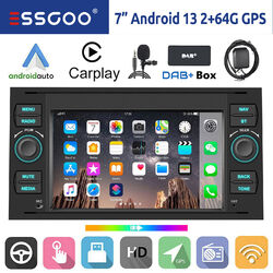 DAB+ 64G Android 13 Autoradio Carplay Navi Für Ford Focus Fiesta Transit C S Max