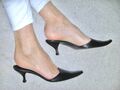 SHOE BIZZ ECHTLEDER spitze HIGH HEEL Pumps Pantolette Mules Sabot 7,5 cm Gr. 41