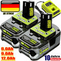 2X Für Ryobi Original Akku 18V 12,0AH Lithium One+ Plus RB18L50 P108 /Ladegerät