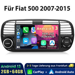 2+64G Android 13 Autoradio Carplay Für Fiat 500 2007-2015 GPS Navi WIFI DAB+ FM