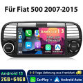 2+64G Android 13 Autoradio Carplay Für Fiat 500 2007-2015 GPS Navi WIFI DAB+ FM