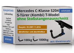 AHK für Mercedes C-Klasse S204 07-14 vertikal abnehmbar BRINK +13pol E-Satz ABE