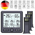 Digital Neu Wetterstation Innen/Außen mit 3 Außensensor Thermometer Hygrometer