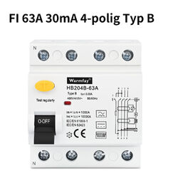 FI / LS Schalter  RCD TypB Fehlerstromschutzschalter Leitungsschutzschalter B C