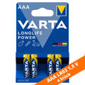 4 x Varta Longlife Power Batterien AAA Micro LR03 4903 1,5V ex High Energy LR3