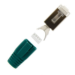 10x Netzwerkstecker Grün CAT 7 6A 5 RJ45 LAN Netzwerk Crimp Stecker Knickschutz