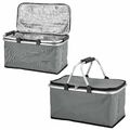 2er Set Thermo Einkaufskorb 30l Kühltasche Faltbar Einkaufstasche Kühlkorb Grau