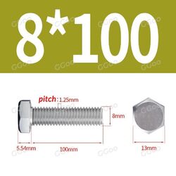 Sechskantschrauben Maschinenschrauben DIN 933 M3/M4/M5/M6/M8/M10 Edelstahl V2A