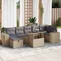 Gartenmöbel Sofa Garnitur Sitzgruppe Lounge 8-tlg. Schwarz Poly Rattan vidaXL