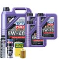 Motoröl 5W40 LIQUI MOLY Synthoil High Tech 8L +MANN Ölfilter +Spülung +Cera Tec