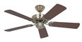 Deckenventilator ohne Lampe Lüfter Classic Royal Messing Antik Walnuss 103 cm