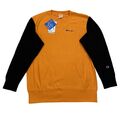 Champion Pullover Herren M Crewneck Oversize Sweatshirt orange schwarz Retro