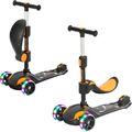 LED Kinderroller Kinderscooter Cityroller Dreiradscooter Kinder Scooter Gelb DHL