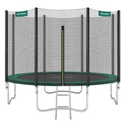 Trampolin Ø 366 cm rundes Gartentrampolin mit Sicherheitsnetz/Leiter SONGMICS 